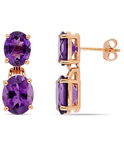Серьги-подвески Macy's Garnet (10 ct.t.w.) Dangle Earrings in Gold over Sterling Silver