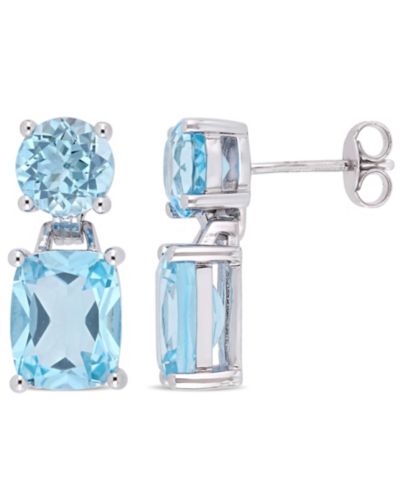 Серьги-подвески Blue Topaz (11-1/6 ct.t.w.) Dangle in Sterling Silver