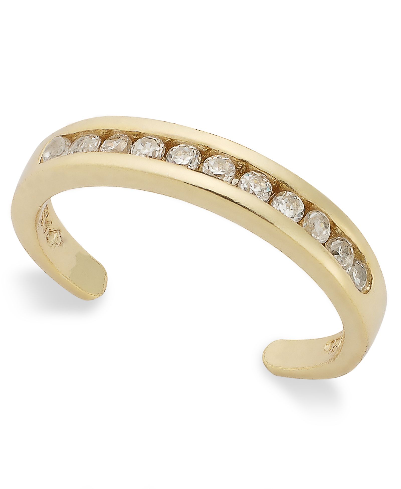 Giani Bernini B. Brilliant Cubic Zirconia Channel-Set Toe Ring (1/5 ct. t.w.) в 18k Gold over Sterling Silver