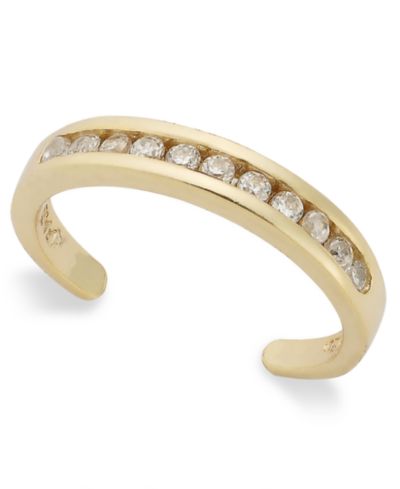 Giani Bernini B. Brilliant Cubic Zirconia Channel-Set Toe Ring (1/5 ct. t.w.) в 18k Gold over Sterling Silver