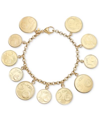 Браслет-шарм Euro Coin из золота 14k Gold Vermeil