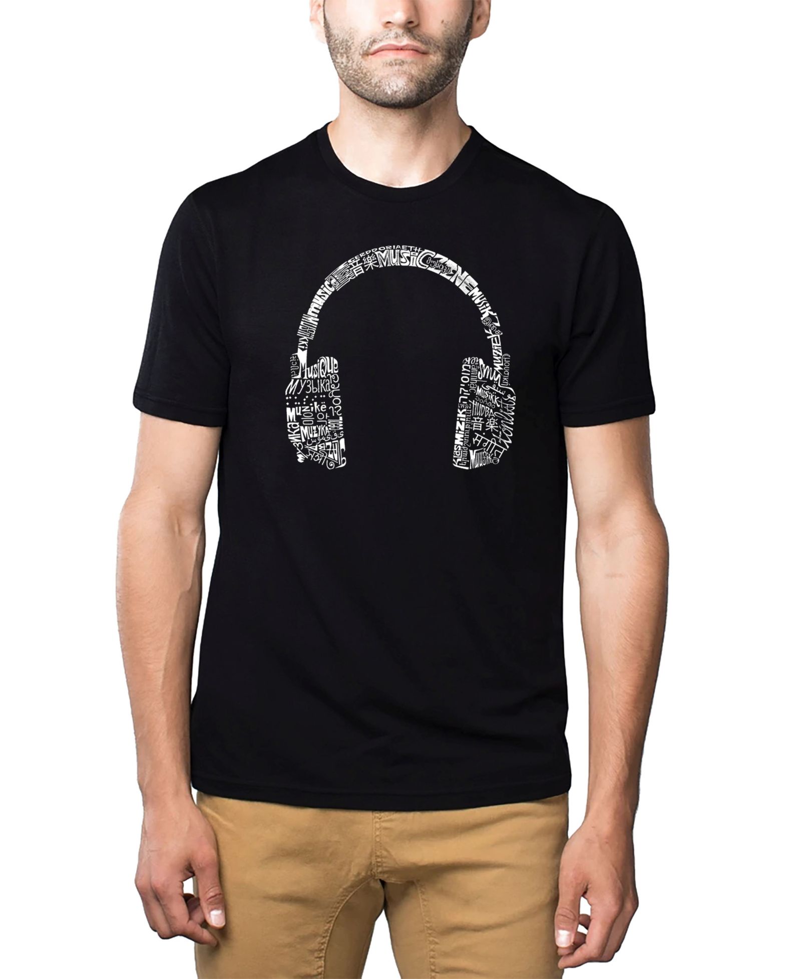 Мужская футболка LA Pop Art с принтом Headphones