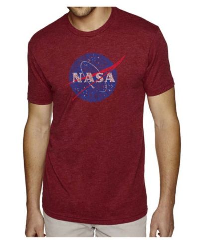 Мужская футболка LA Pop Art Cotton/Poly Blend Word Art - Nasa Logo
