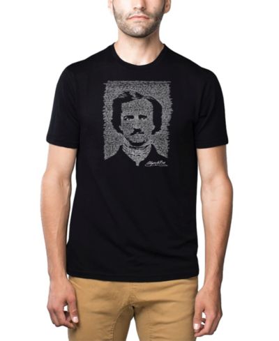 Мужская футболка LA Pop Art Cotton/Poly Blend Word Art - Edgar Allen Poe - The Raven