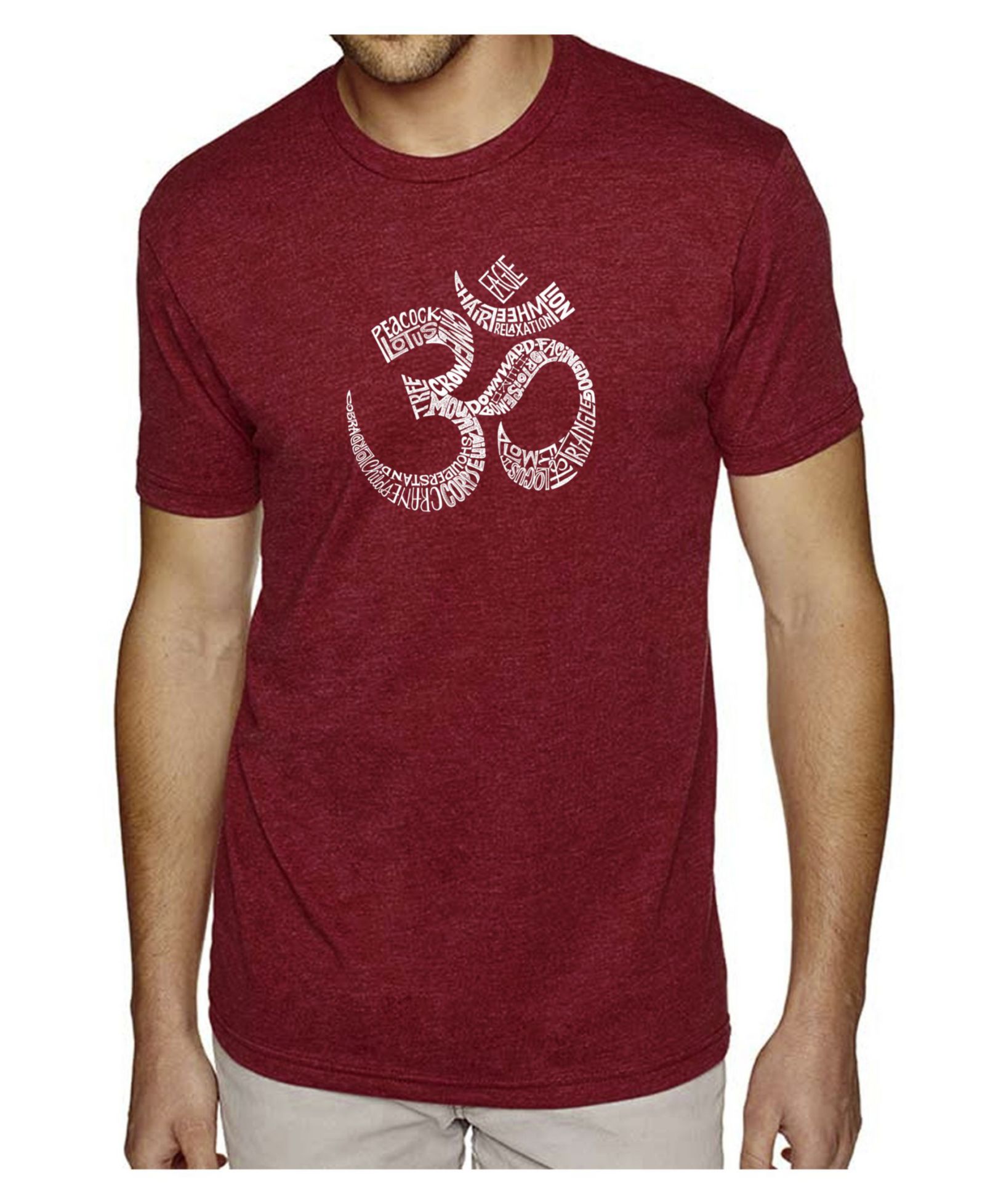 LA Pop Art Men's Cotton/Poly Blend Word Art T-Shirt - Om
