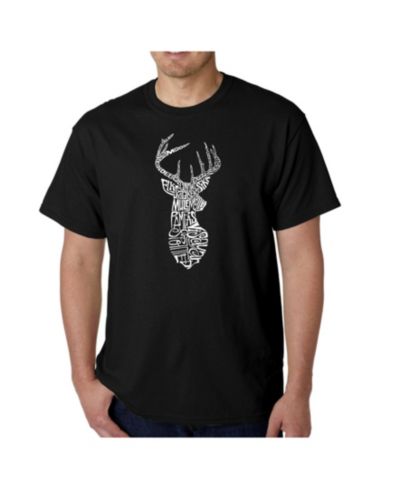 LA Pop Art Mens Word Art T-Shirt - Types of Deer