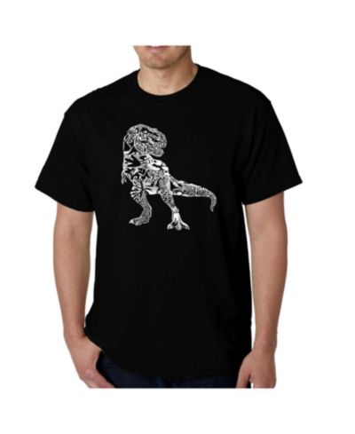 LA Pop Art Mens Word Art T-Shirt - Dinosaur