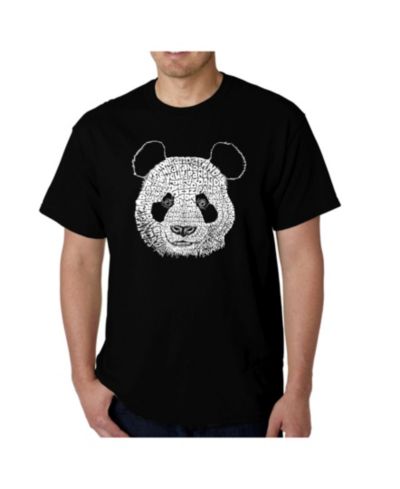 LA Pop Art Mens Word Art T-Shirt - Panda Head