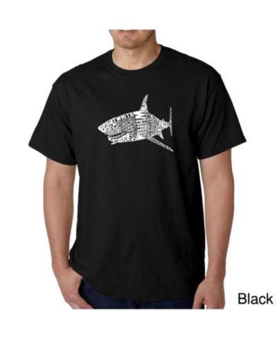 LA Pop Art Mens Word Art T-Shirt - Shark Species