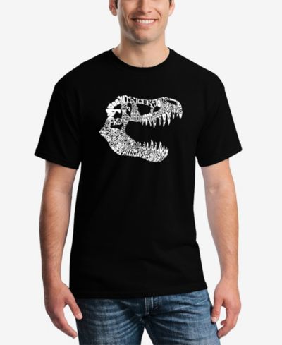 LA Pop Art Mens Word Art T-Shirt - T-Rex Skull