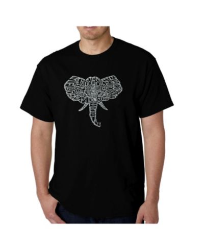LA Pop Art Mens Word Art T-Shirt - Elephant Tusks