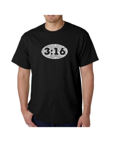 LA Pop Art Mens Word Art T-Shirt - John 3:16