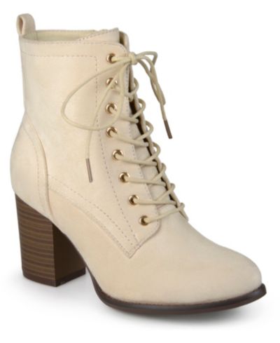 Женские ботильоны Journee Collection Women's Baylor Lace Up Stacked Heel