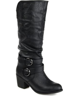 Journee Collection Женские ботинки Late Rouched Buckle Mid Shaft Block Heel