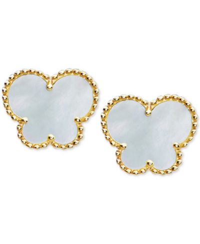 Серьги-гвоздики EFFY® Mother-of-Pearl Butterfly из 14k Gold