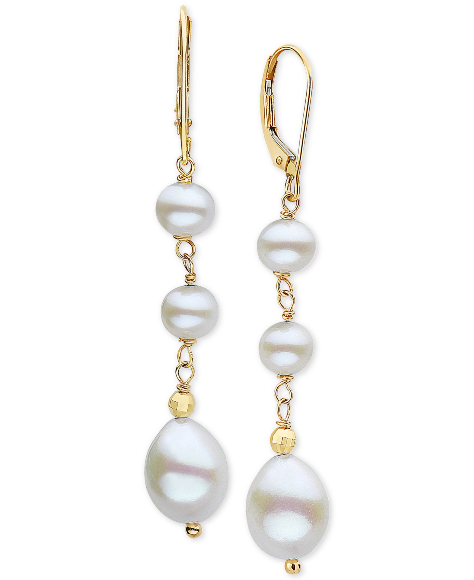 Серьги EFFY® Cultured Freshwater Pearl 14k Gold Drop Earrings