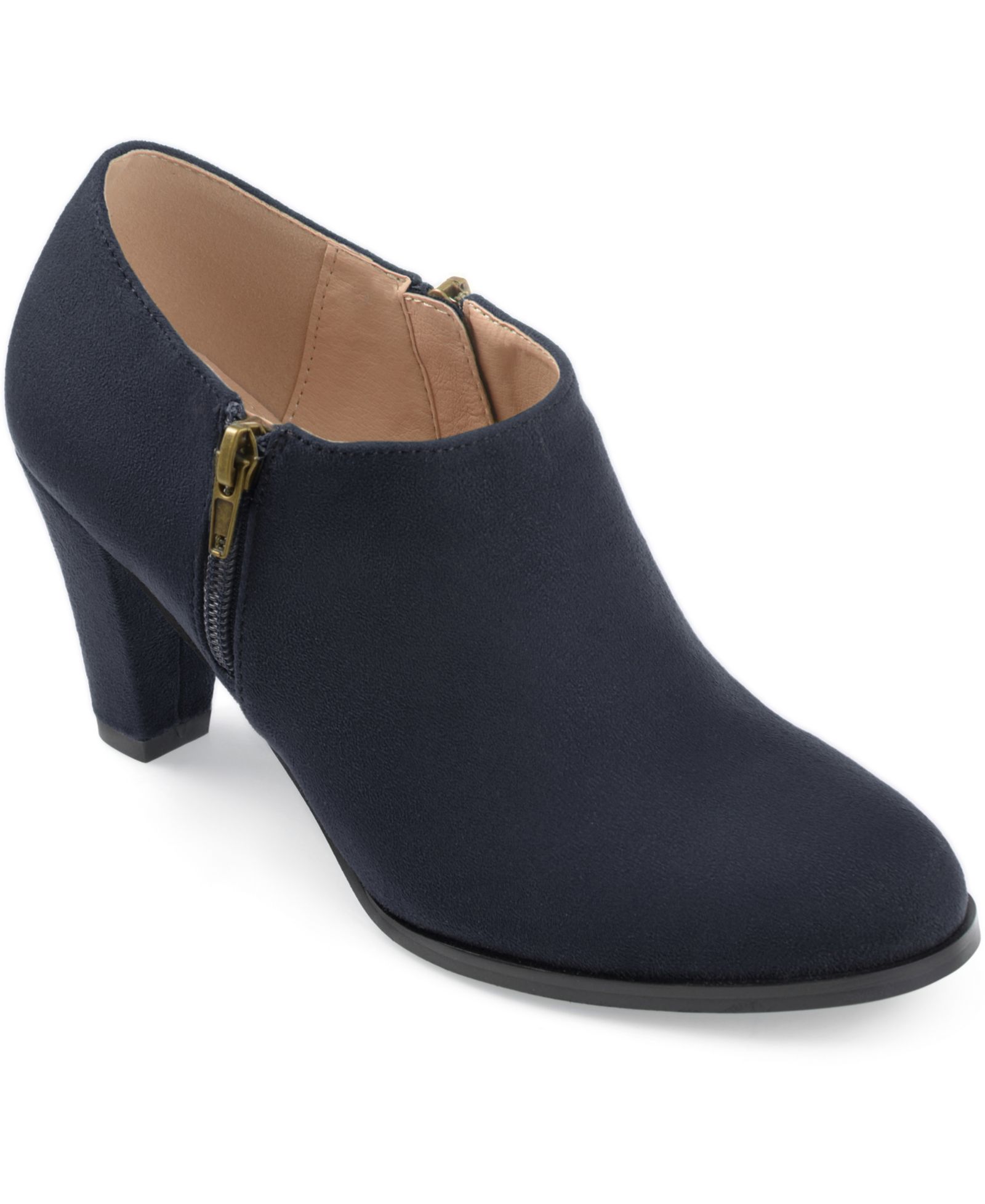 Journee Collection Women's Sanzi Inside Zip Block Heel Booties