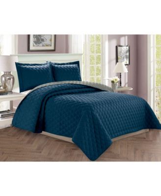 Elegant Comfort Luxury Diamond Design 3-Pc. Quilted Coverlet Set, King/California King