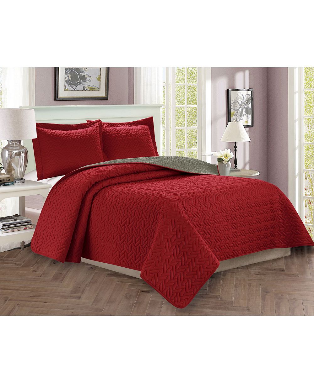 Elegant Comfort Luxury Majestic 3-Pc. Quilted Coverlet Set, King/California King