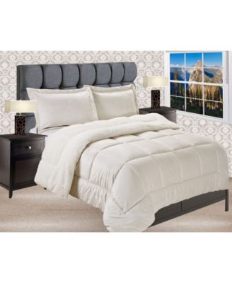 Elegant Comfort Micromink/Sherpa Reversible Down Alternative Microsuede 2-Pc. Comforter Sets, Queen
