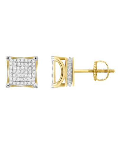 Мужские серьги-гвоздики Diamond Square в 10k Yellow Gold (1/4 ct.t.w.)
