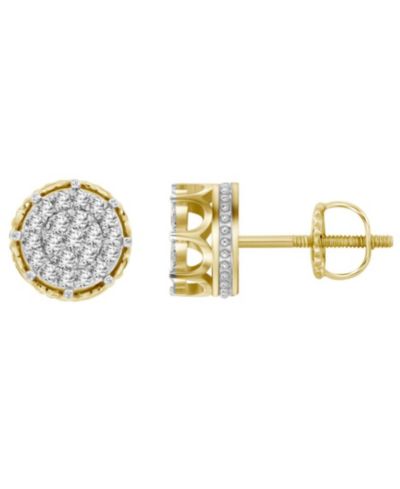Мужские серьги Macy's Diamond (1/4 ct.t.w.) в желтом золоте 10k