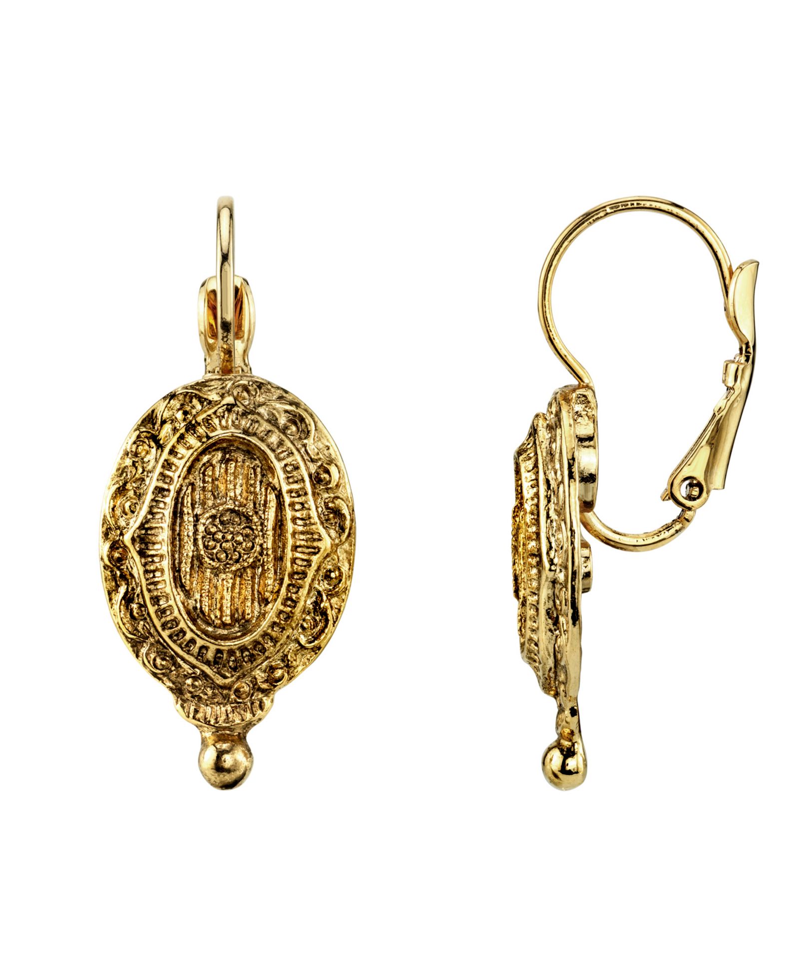 Серьги-подвески 2028 Gold-Tone Oval Drop