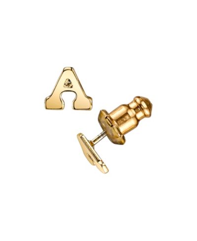 Серьги-пусеты с инициалами, 14K Gold-Dipped