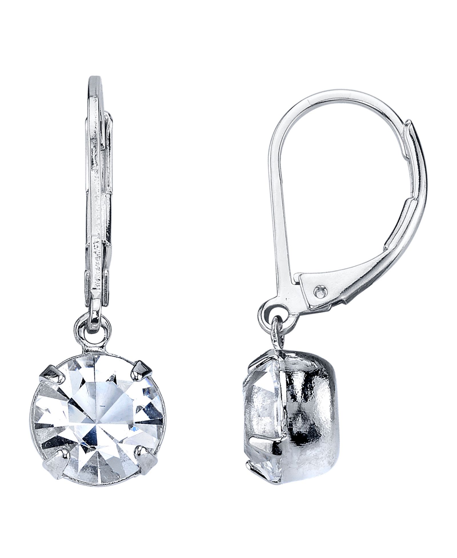 Серьги с кристаллами 2028 Silver-Tone Crystal Drop