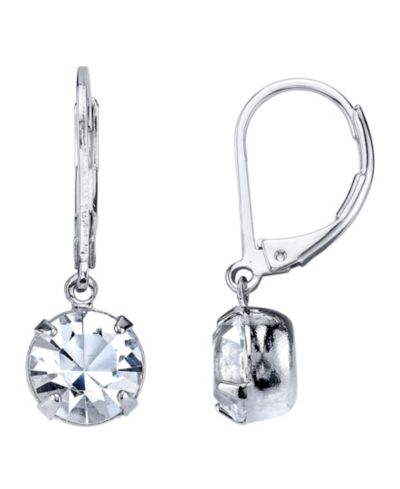 Серьги с кристаллами 2028 Silver-Tone Crystal Drop