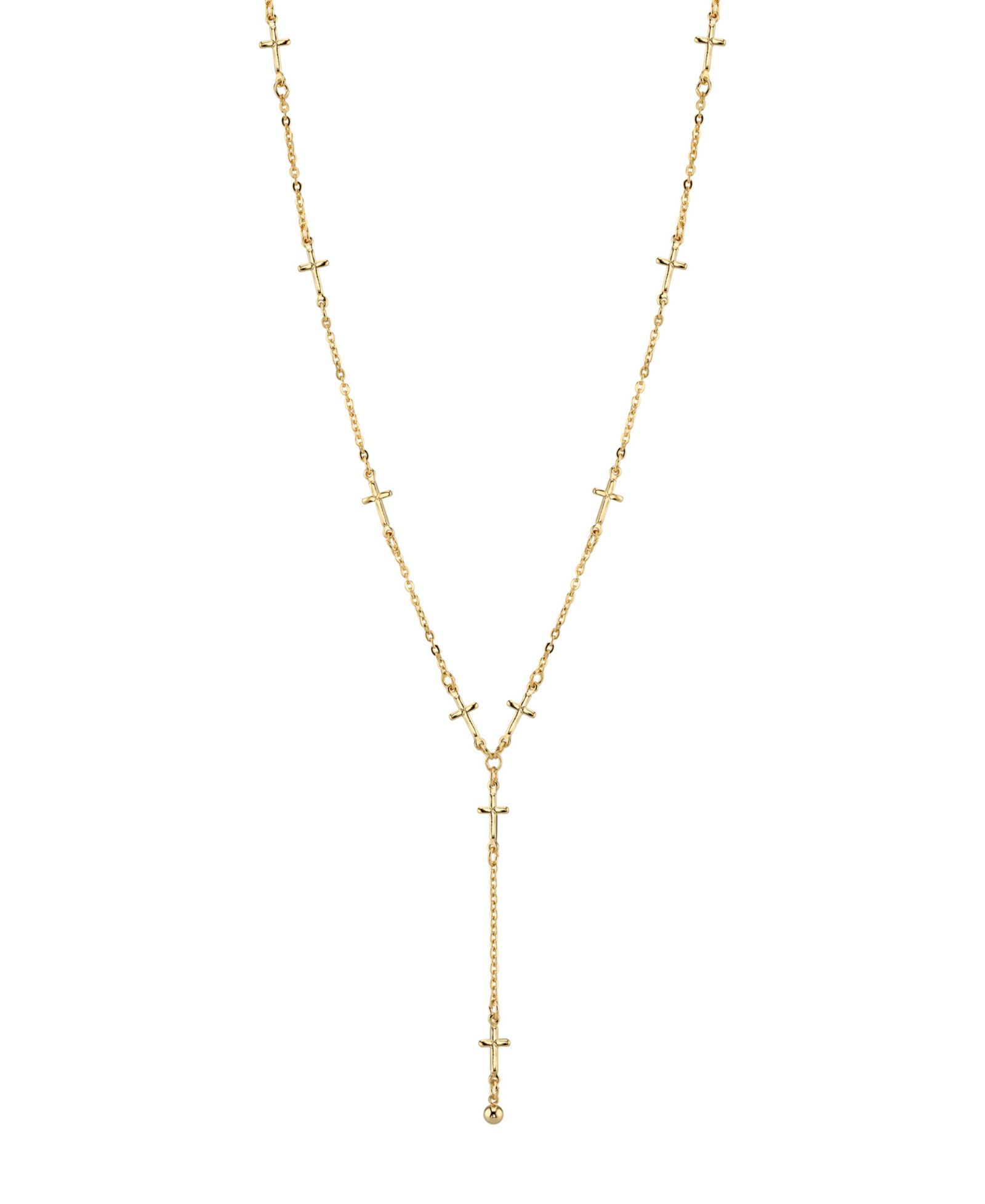Цепочка 2028 14K Gold Tone Cross Y 15" Adjustable