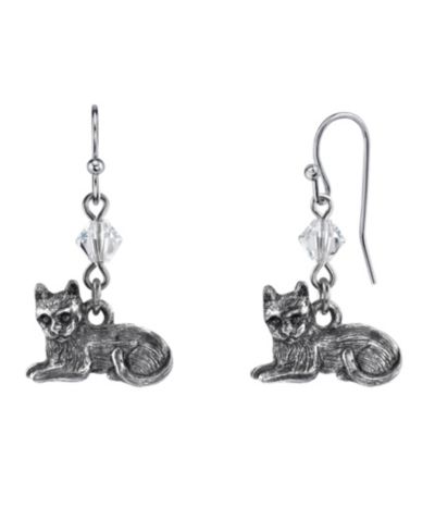 Серьги 2028 Pewter Cat Wire
