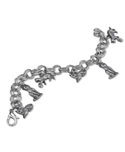 2028 Pewter 6 Cat Charm Bracelet