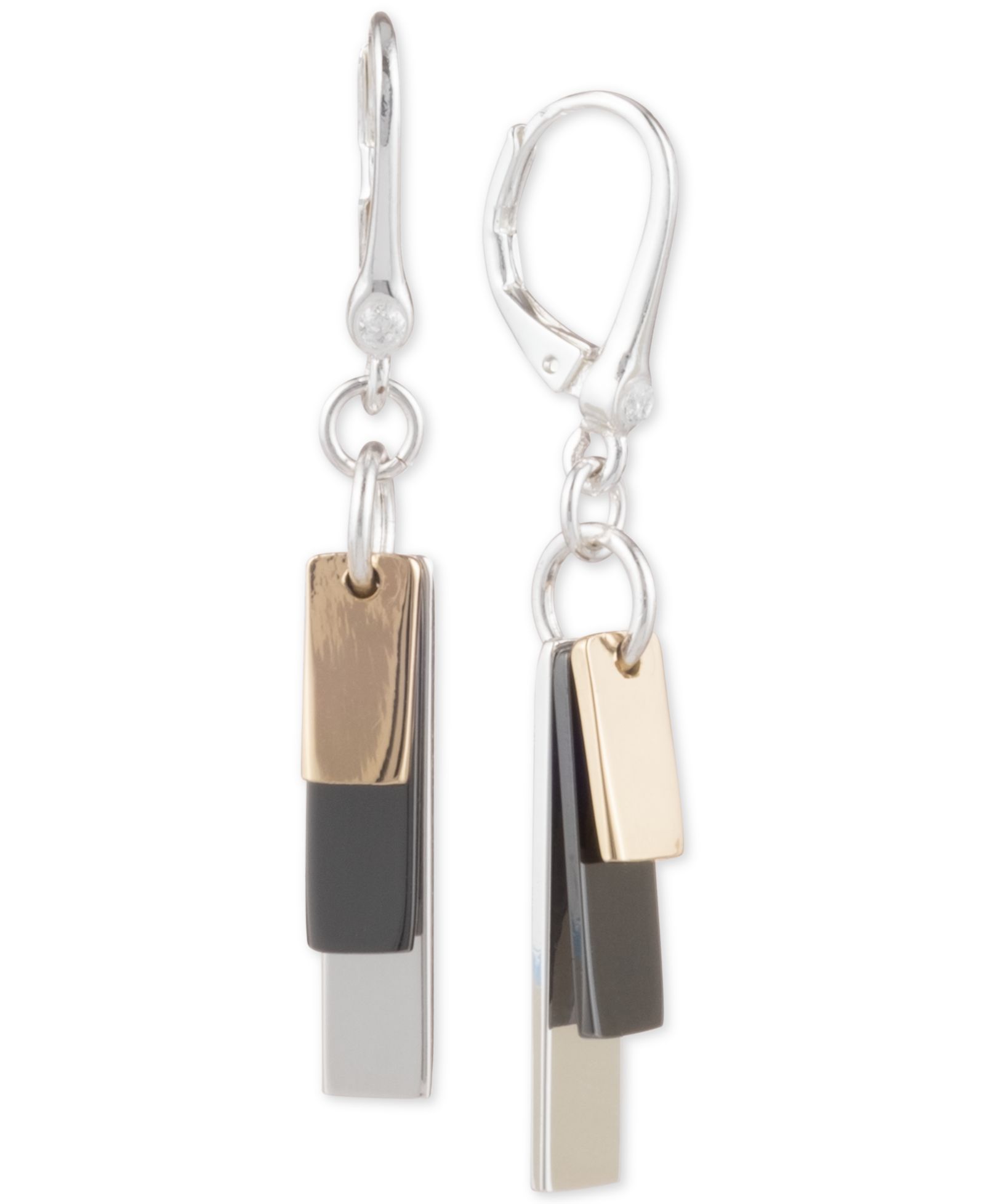 DKNY Серьги-подвески Tri-Tone Shaky Block
