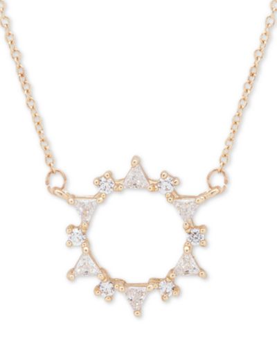 lonna & lilly Подвеска-кулон Gold-Tone Crystal Wreath 16" + 3" extender