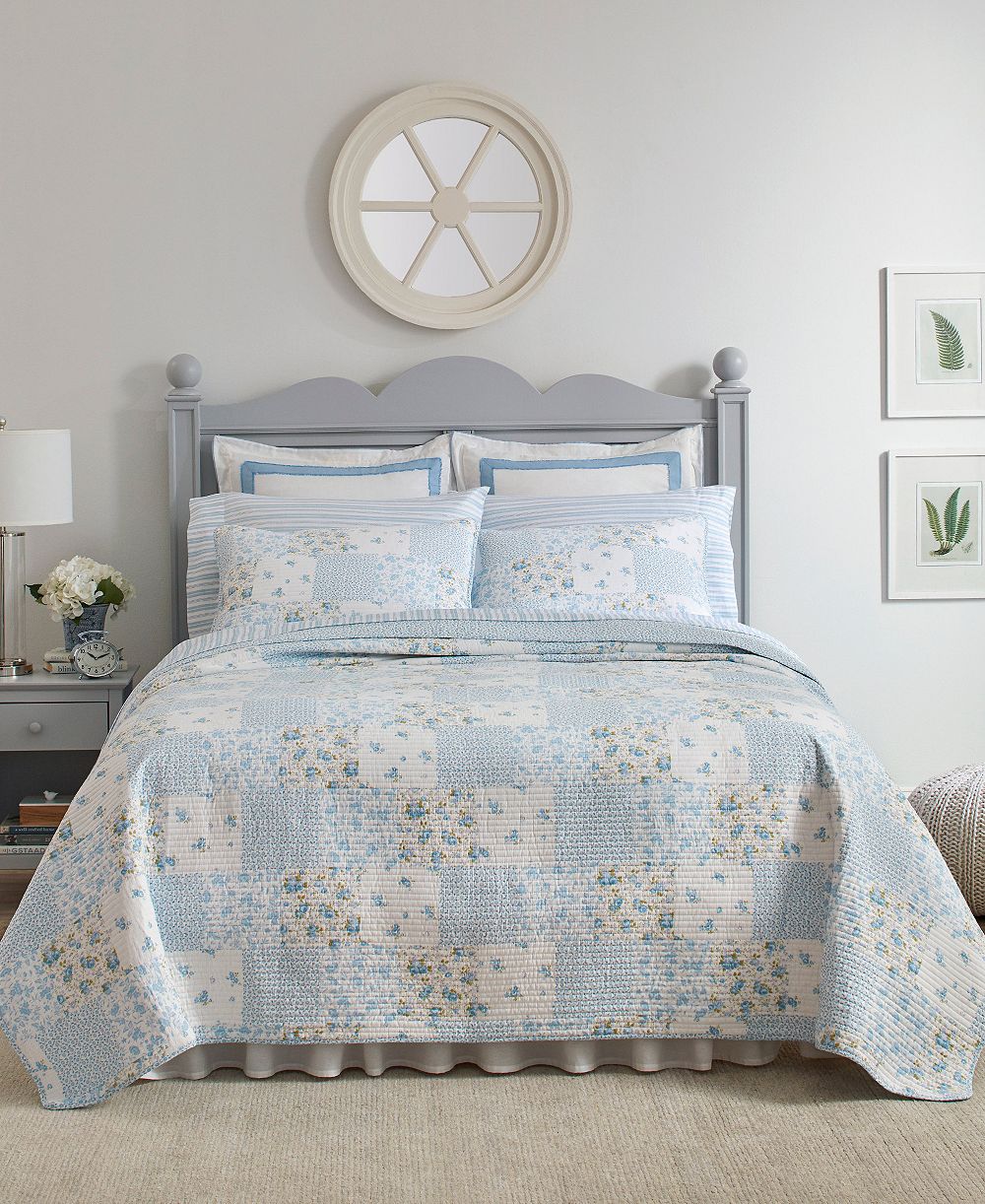 Laura Ashley Kenna хлопковый реверсивный комплект из 3 предметов, Full/Queen