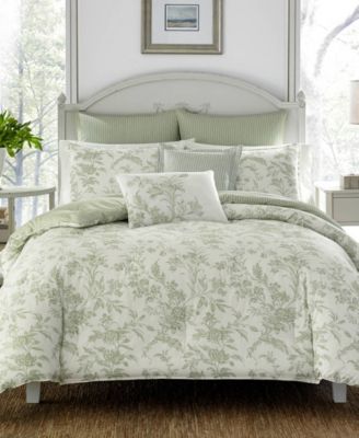Laura Ashley Natalie Cotton Reversible 3-Pc. Duvet Cover Set, King