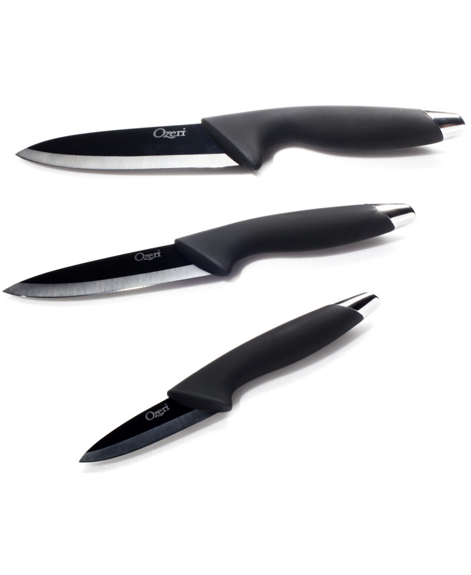 Ozeri Elite Chef 3-Piece Black Ceramic Knife Set