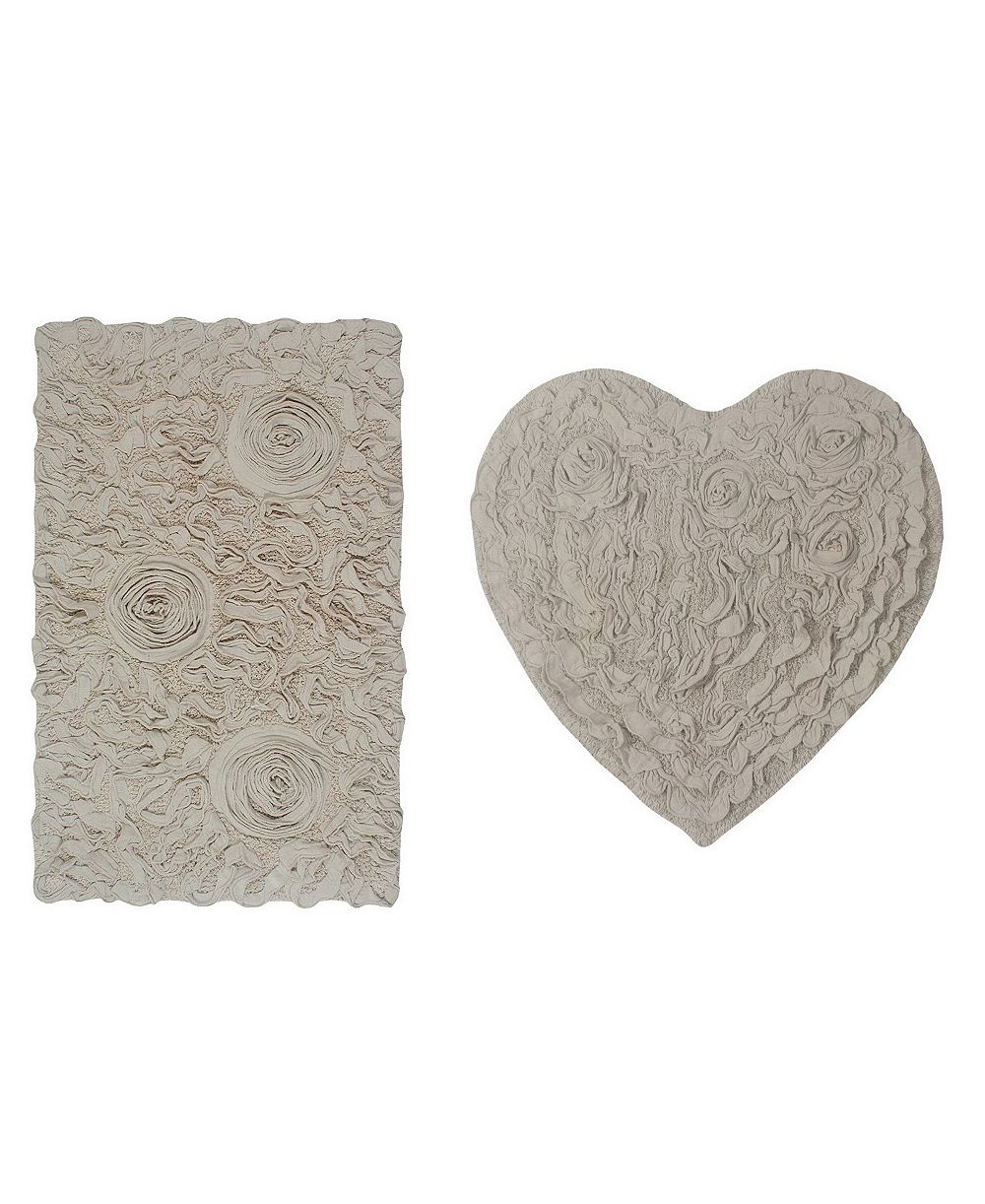 Home Weavers Bell Flower Heart 2-Pc. Bath Rug Set