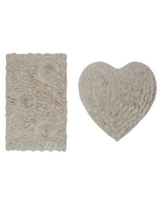 Home Weavers Bell Flower Heart 2-Pc. Bath Rug Set