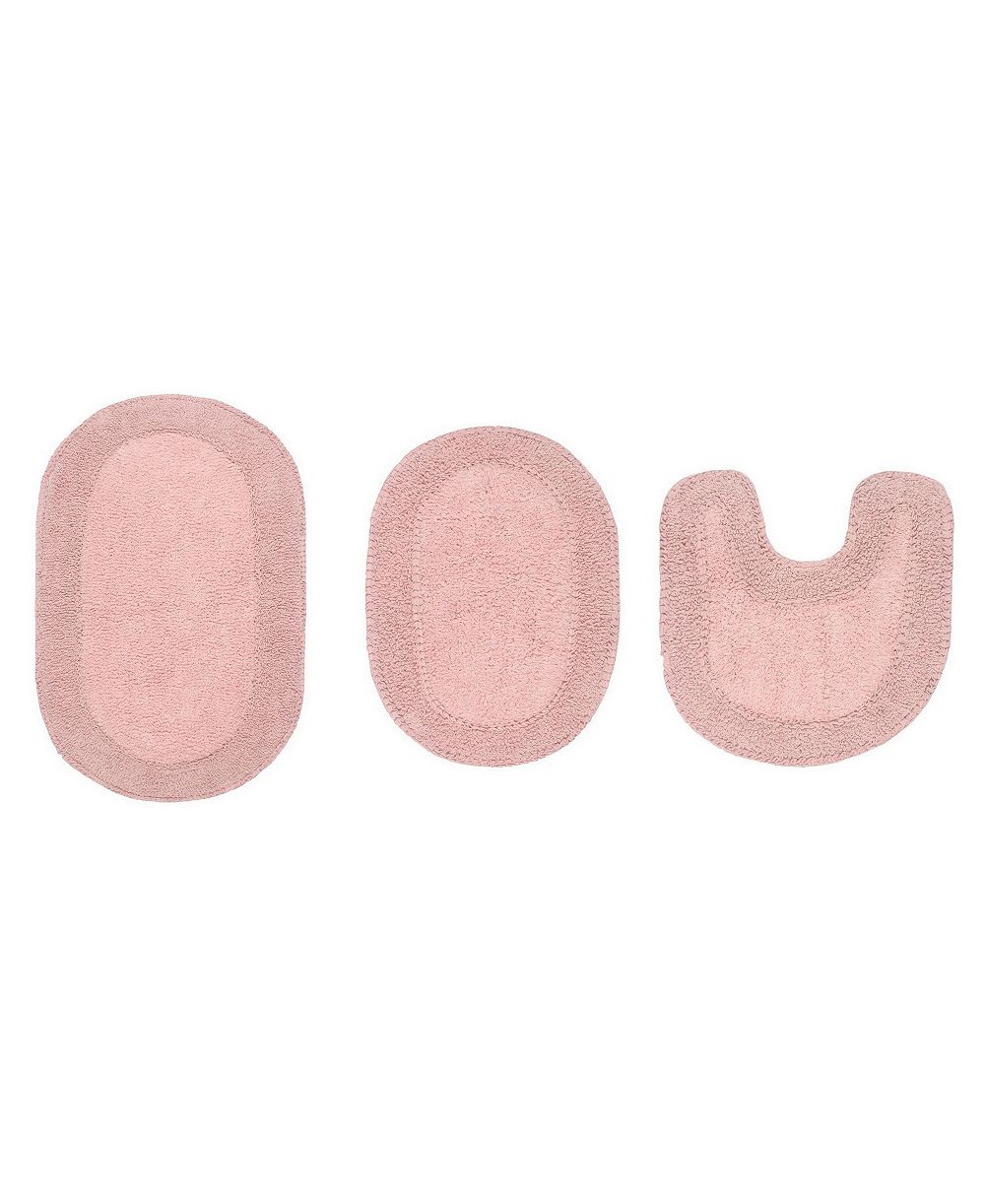 Home Weavers Double Ruffle 3-Pc. Bath Rug Set with Contour