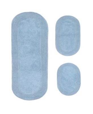 Home Weavers Double Ruffle 3-Pc. Bath Rug Set with Runner