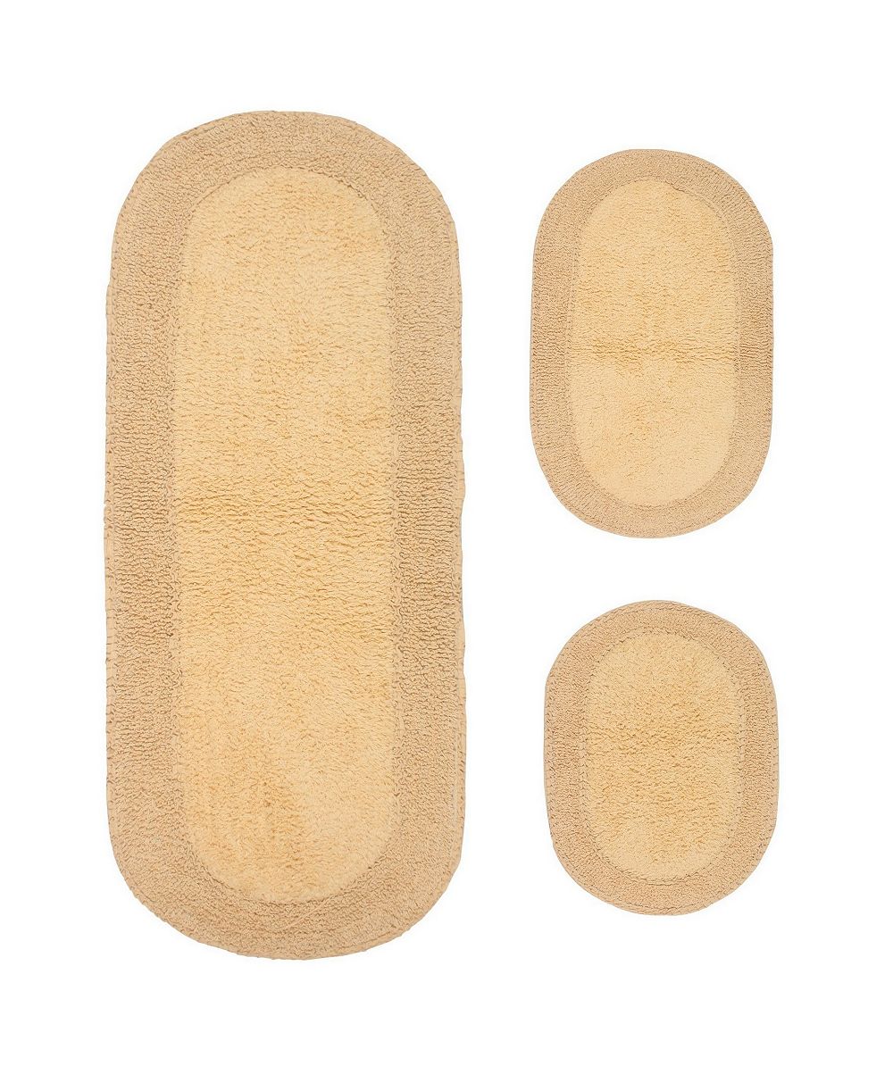 Home Weavers Double Ruffle 3-Pc. Bath Rug Set with Runner