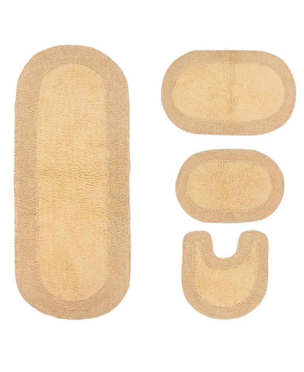 Home Weavers Double Ruffle 4-Pc. Bath Rug Set with Contour
