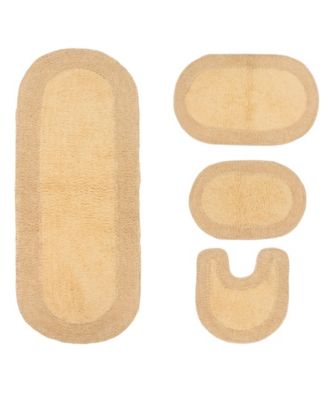 Home Weavers Double Ruffle 4-Pc. Bath Rug Set with Contour