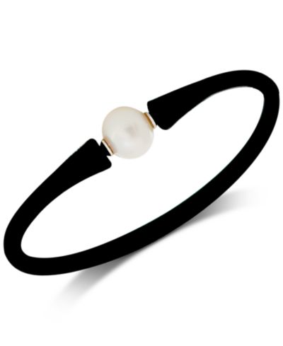 Браслет EFFY® Cultured White Freshwater Pearl (11mm) Black Silicone