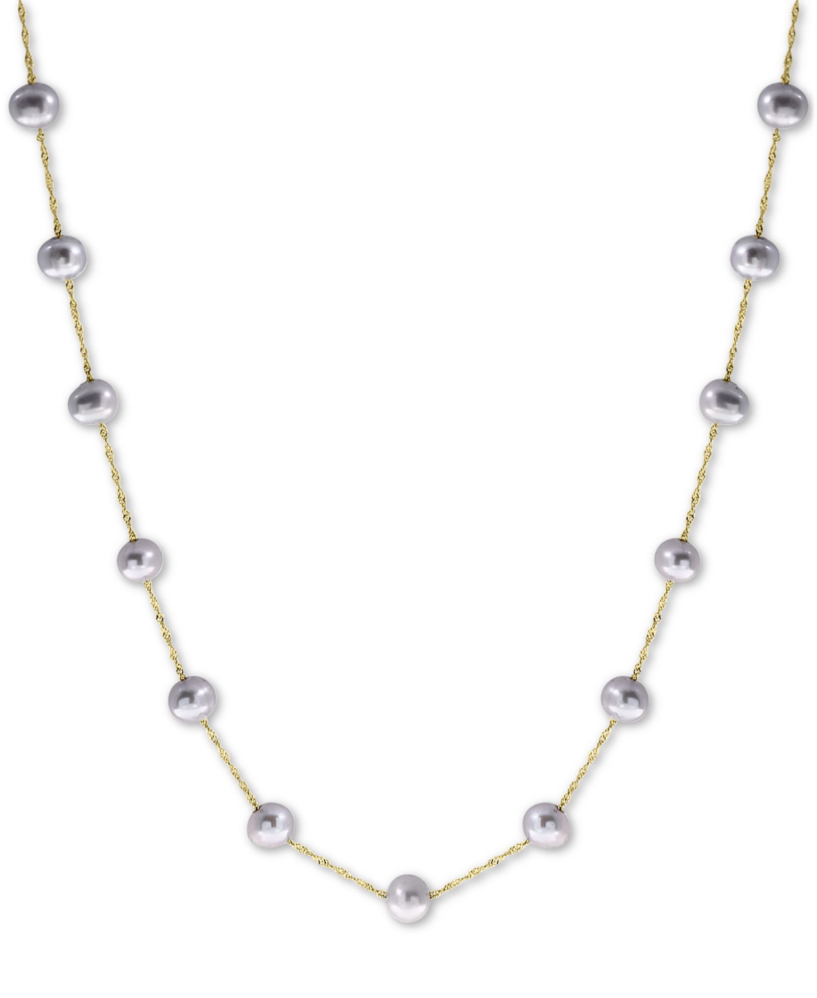 Ожерелье EFFY® Gray Cultured Freshwater Pearl 18" Collar в 14k White Gold