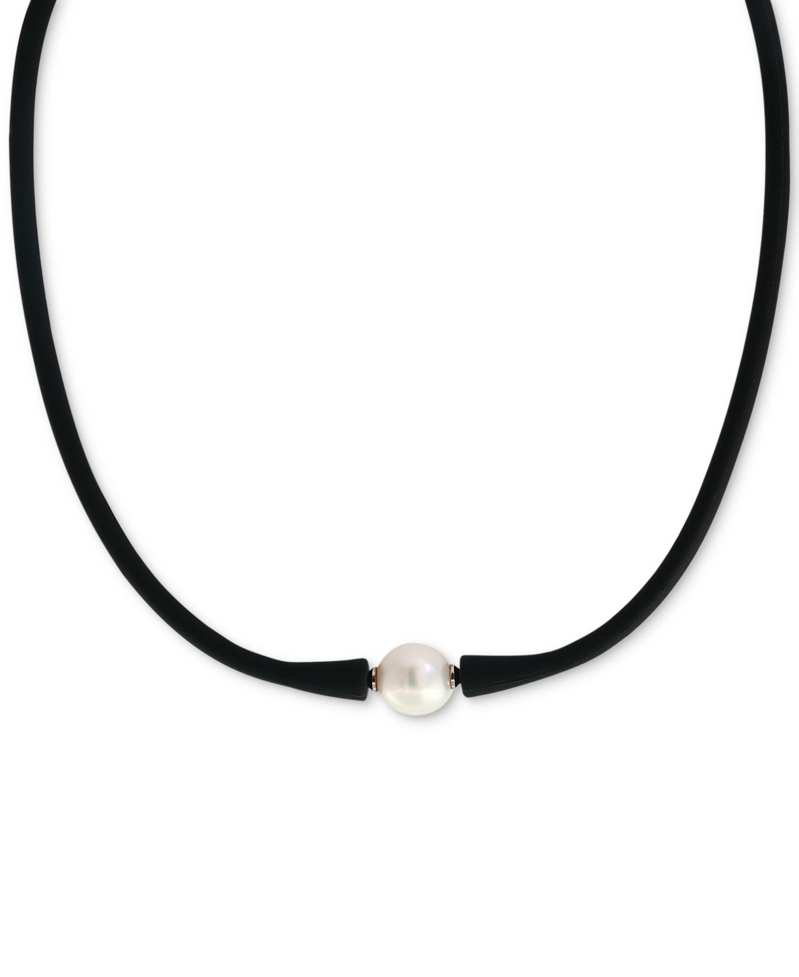 EFFY® Cultured Freshwater Pearl (11mm) Black Silicone 14" Choker Necklace (Also available in Light Blue, Turquoise or Pink)