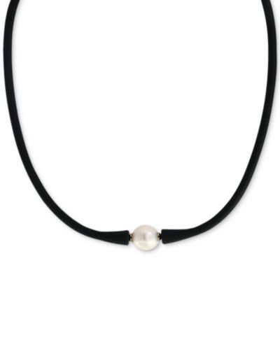Ожерелье-чокер EFFY® Cultured Freshwater Pearl (11mm) Black Silicone 14"