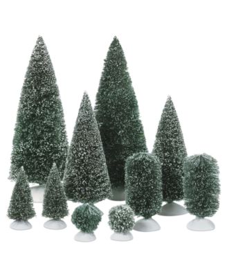 Department 56 Set of 10 Bag-O-Frosted Topiaries